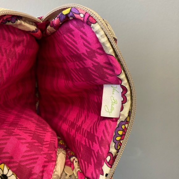 Vera Bradley Purse Crossbody Pink Paisley Bag Zips Long Strap Hipster - Picture 5 of 5